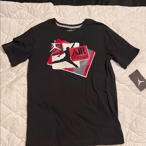 Air Jordan Black T-Shirt with Red Graphic